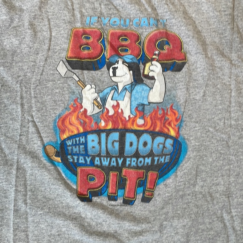 Vintage Big Dogs BBQ Graphic T-Shirt Grey‎ unisex 4X